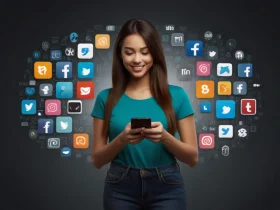 Mulher comprando seguidores por meio de painel smm