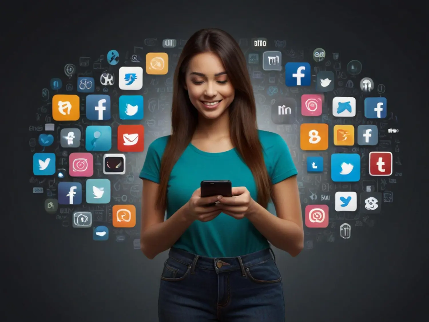 Mulher comprando seguidores por meio de painel smm